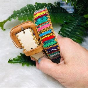 Vintage leather hand stitched belt 28-32